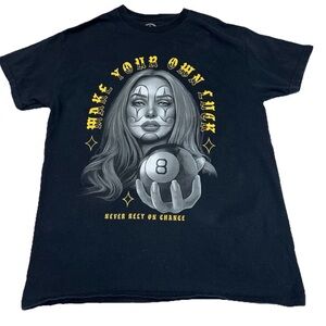 Make Your Own Luck Tee Black M 8 Ball Graphic Streetwear Shirt